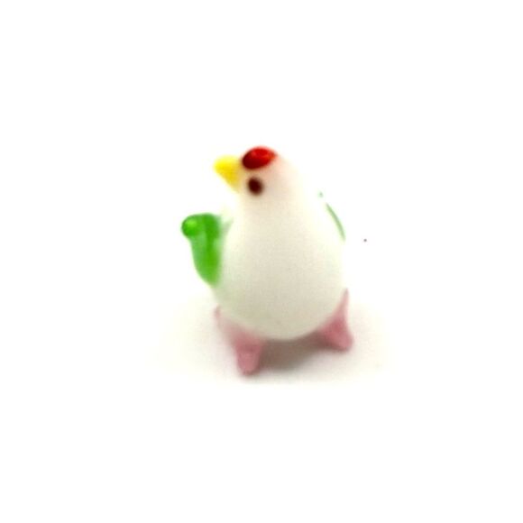 Vintage glass miniature bird micro mini figurine rooster hen Chicken - Picture 2 of 5